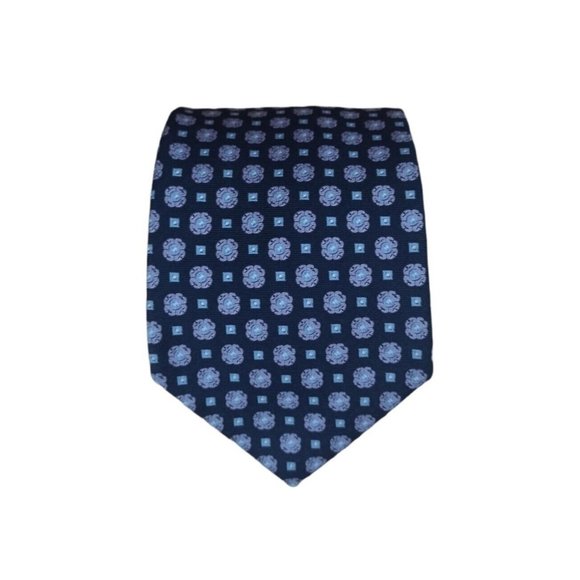 Brooks Brothers Other - BROOKS BROTHERS MAKERS Blue Geometric Floral Silk Tie USA 60"/ 3.7" EC